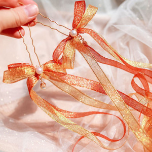 汉服头饰丝带短发