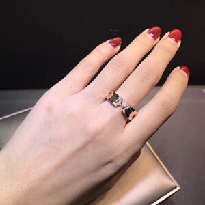 cartier卡地亚双c箭头戒指纯18k玫瑰金黄金白金镶钻天使之吻戒指