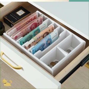 收钱抽屉盒子小号箱子数钱收银三格钱箱零钱格子分类点数简易银盘