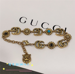 代购gucci/古奇新款经典双g字母logo小雏菊花朵手链 女款时尚手环