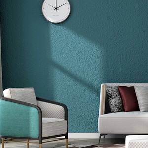 孔雀蓝墙布硅藻泥背景轻奢风卧室床头客厅沙发电视墙无缝全屋壁布