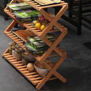 折叠吃火锅放菜的架子蔬菜厨房餐厅多层家用落地实木餐车推车酒店