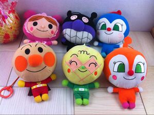 日单 面包超人大头公仔 毒菌妹妹 细菌小子系列毛绒玩具 弹力公仔