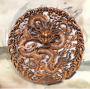 东阳木雕龙盘
