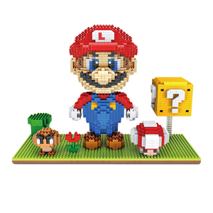 乐高微颗粒积木比卡丘微颗粒积木马里奥场景微粒积木超级玛丽波利警长