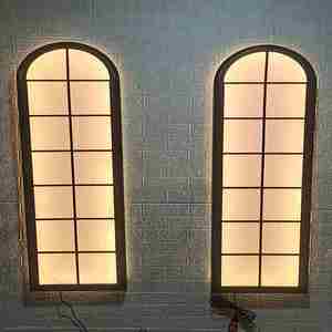 北欧铁艺装饰窗壁挂假窗背景墙玄关创意客厅走廊ktv墙面装饰灯箱