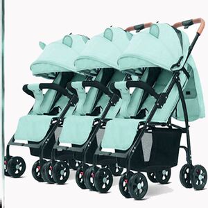 三胞胎婴儿推车三人