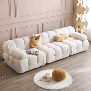 羊羔绒沙发小户型网红面包ins日式模块三人布艺北欧客厅云朵沙发