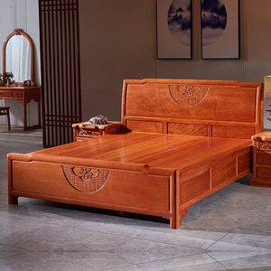 红木高箱床