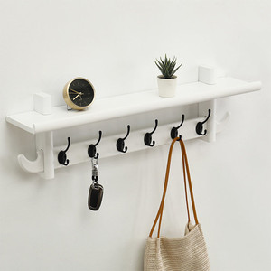 挂衣板贴墙 实木挂衣架壁挂墙上实木置物架客厅门后多功能衣服挂