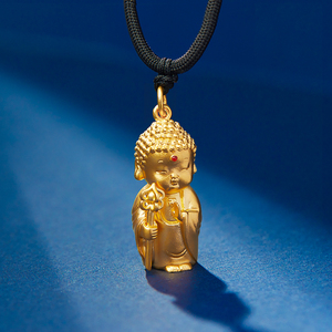 思音珠宝 金蝉子古法小金佛吊坠黄金挂坠吊坠佛像纯金999足金