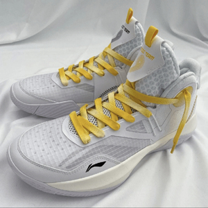 适配lining李宁音速9team白橙黄色定点渐变橙色云朵晕染篮球鞋带