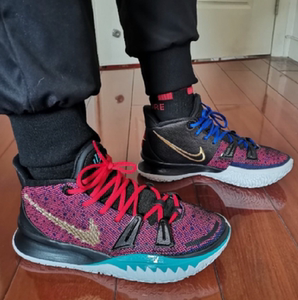 适配nike kyrie 7 cny中国年限定版欧文7篮球鞋圆形红蓝鸳鸯鞋带