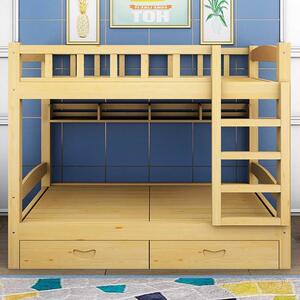 18低床实木儿童床一米八宽双层床上下床梯柜y子母床松木