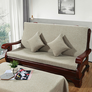 红木实木质沙发坐垫带靠背连体加厚中式四季防滑老式春秋椅垫子冬