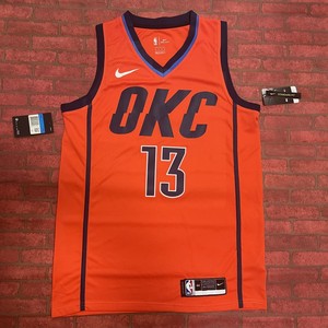 品道专柜正品 雷霆队保罗乔治球衣 13号威少篮球服城市版橙色蓝白