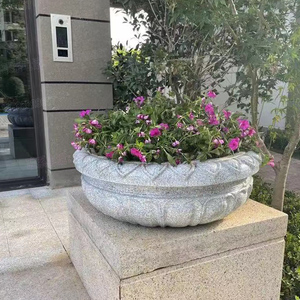 欧式玻璃钢大花盆庭院特大号仿石材花钵户外别墅阳台落地路边花坛