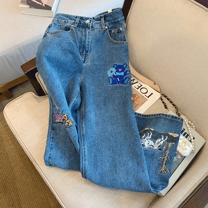 刺绣大牌牛仔裤女