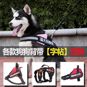 狗狗背带个性字帖宠物牵引绳狗链背带贴牌字条定制胸背带侧贴定做
