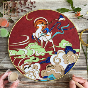 景泰蓝金丝沙画