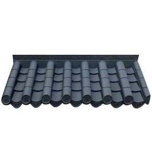 房顶一体日式青瓦屋檐房屋复古瓦片装饰屋顶树枝仿古灰瓦檐瓦轻