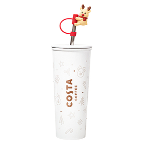 全新咖世家咖啡白色COSTA高颜水杯圣诞萌趣麋鹿不锈钢保温保