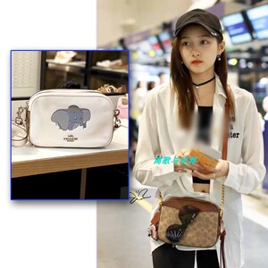 蔻驰coach关晓彤同款女包小飞象代购大号马车斜跨单肩包相机包男