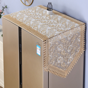 新品红蕾丝单开双门冰箱冰柜上面的防g尘罩盖布轻奢高档家用罩子