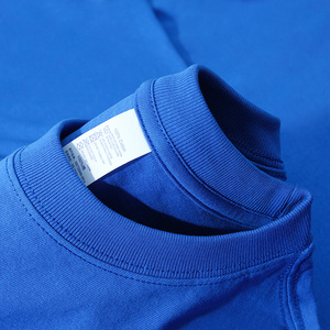 新疆棉二本针230g宝蓝色重磅t恤男暗蓝色宝石蓝深蓝色短袖上衣女