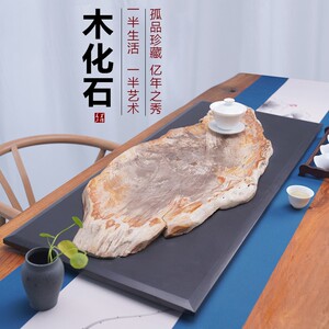 【孤品】天然木化石茶盘现代新中式家用茶台树化玉硅化木石头茶海