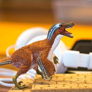 safari羽毛伶盗龙仿真史前恐龙模型儿童早教认知动物男女孩玩具