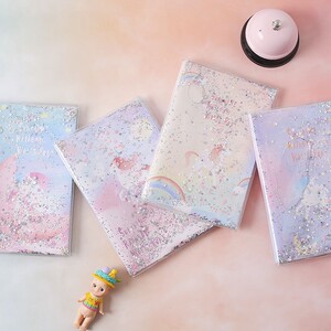 网红活页高颜值流沙笔记本ins风少女心复古简约可爱彩页手账本潮