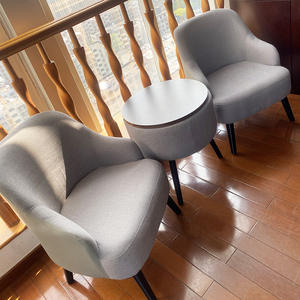 北欧实木阳台小桌椅茶几组合现代简约客厅休闲沙发三件套一桌二椅