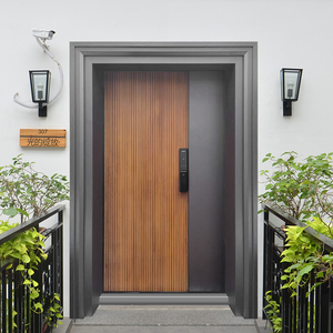 别墅大门双开门进户门防爆铸铝门入户门子母门农村自建铜门防盗门