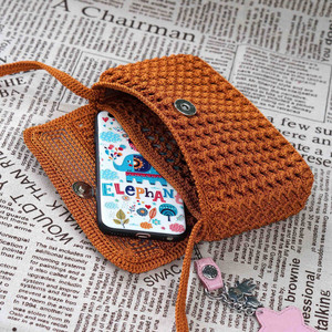 丝线手工钩包包民族风编织包女成品单肩斜跨手机包送妈