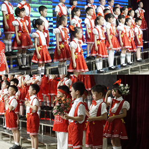 六一儿童合唱服演出服中小学生闪亮的小红星舞蹈服男女童朗诵服装