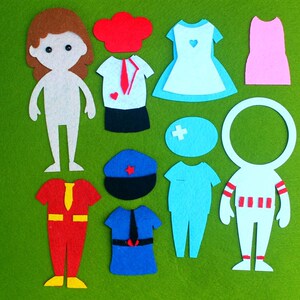 不织布人物男g女孩职业图片贴片手工diy材料包儿童布书配件免裁剪