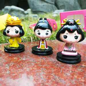 朕略萌公仔西安旅游纪念品华清宫皇帝贵妃小公仔汽车摆件