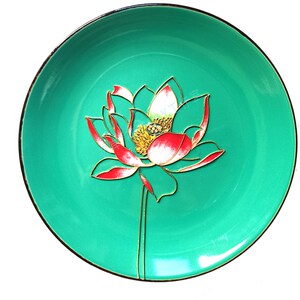 景泰蓝掐丝珐琅工艺画 金丝彩沙diy手工材料包荷花陶瓷盘子装饰画