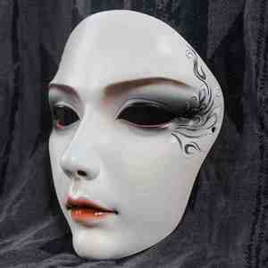 新面具古风汉服中国风手绘s半面化装舞会cos派对全脸帅气女可爱面