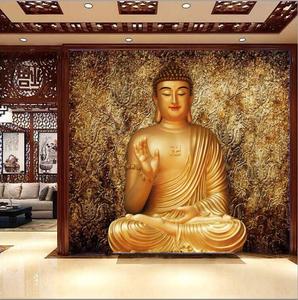 佛堂佛像3d墙纸寺庙佛教墙布如来佛祖菩萨神台背景墙壁纸敦煌壁画