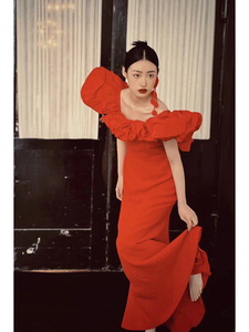 新中式晨袍女新娘敬酒服领证登记红色小礼服成人礼生日晚宴连衣裙