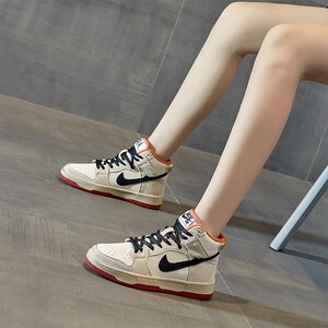 耐克飞织真皮aj女鞋正品官网旗舰店正版高帮鞋女aj1运动空军一号