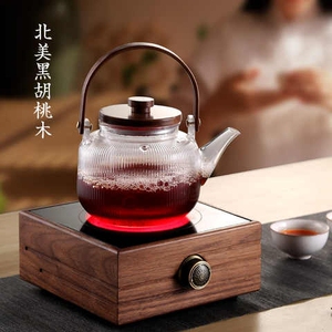 茶博汇胡桃木实木电陶炉茶炉家用小型迷你铁壶银other/其他 73783