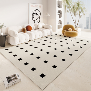 皮革地毯客厅可擦免洗耐脏黑白格子沙发pvc防水薄卧室地垫免打理
