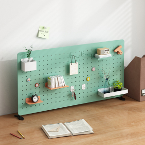 桌面洞洞板桌上置物架挂墙上免打孔金属办公桌书桌工位可立夹隔板