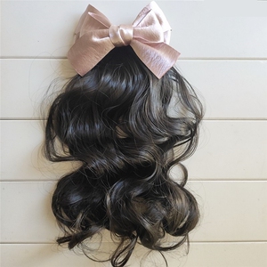 宝宝假发马尾卷公主造型小女孩儿童表演写真拍照学生夹蝴蝶结头饰