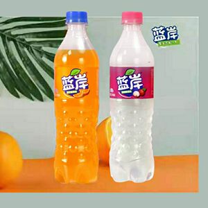 蓝岸0糖0卡555ml大瓶果味大连汽水橘子味荔枝味老式怀旧碳酸饮料