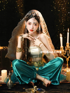 影楼拍照西域舞姬公主写真服装抹胸傣族敦煌舞蹈裤裙古装私房写真