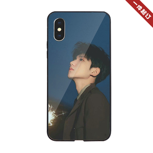 王源手机壳钢化玻璃明星周边同款磨砂保护壳任意机型可定制照片